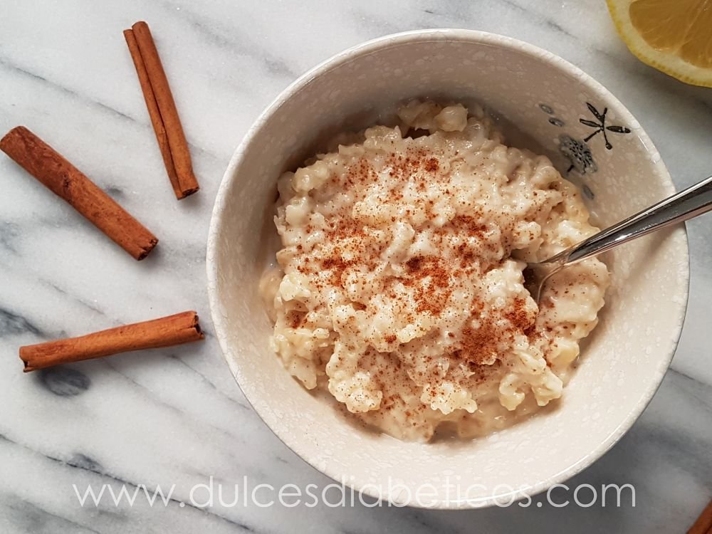 Arroz con leche sin azúcar - integral y apto diabéticos