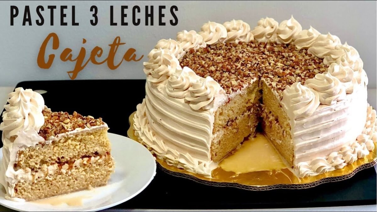 PASTEL 3 LECHES ENVINADO DE CAJETA CON NUEZ |