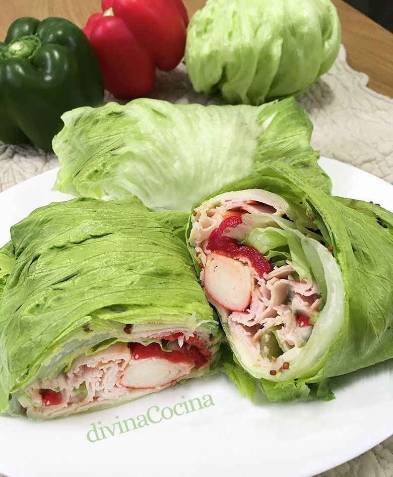 Rollitos de lechuga rellenos